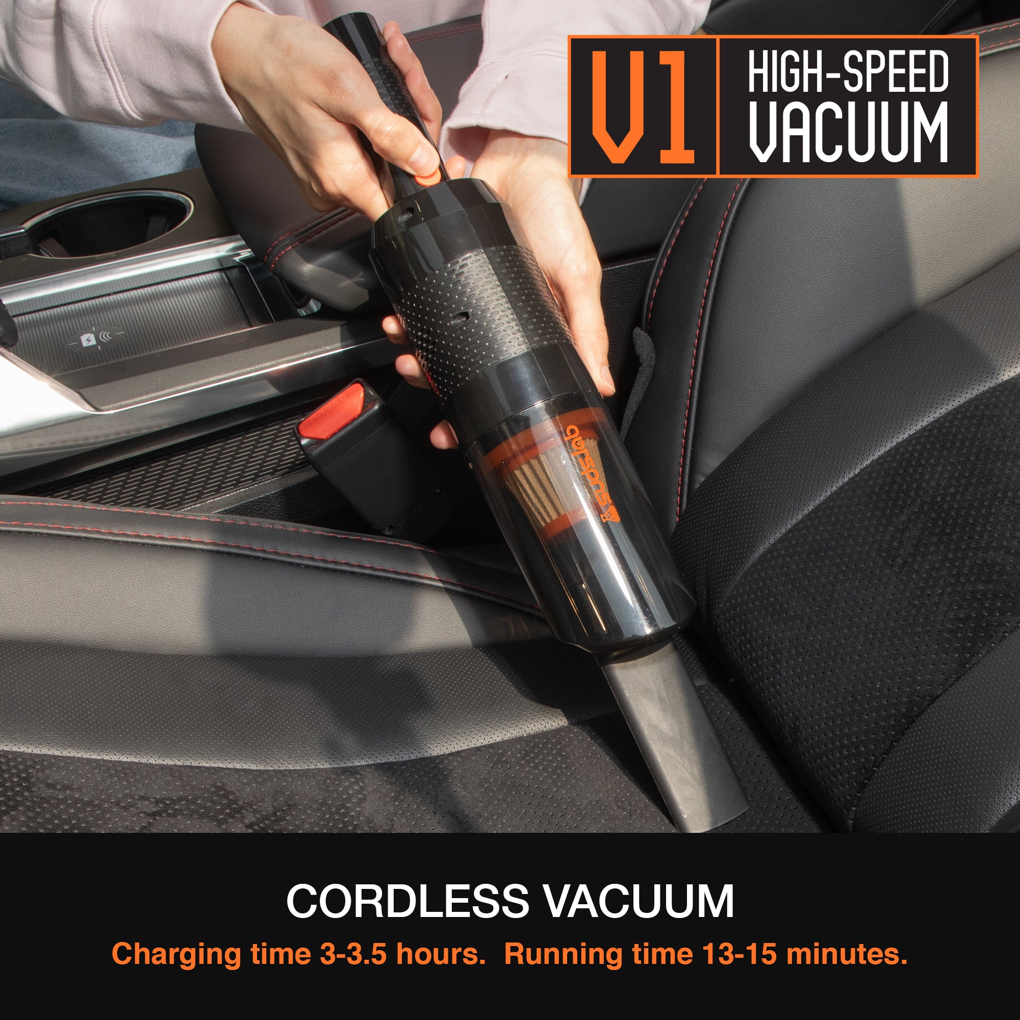 Suds lab V1 High Speed Cordless Car Vacuum Cleaner Kit Rechargeable Portable for Car Detailing with Cleaning Tool Attachments HEPA Filter Auto