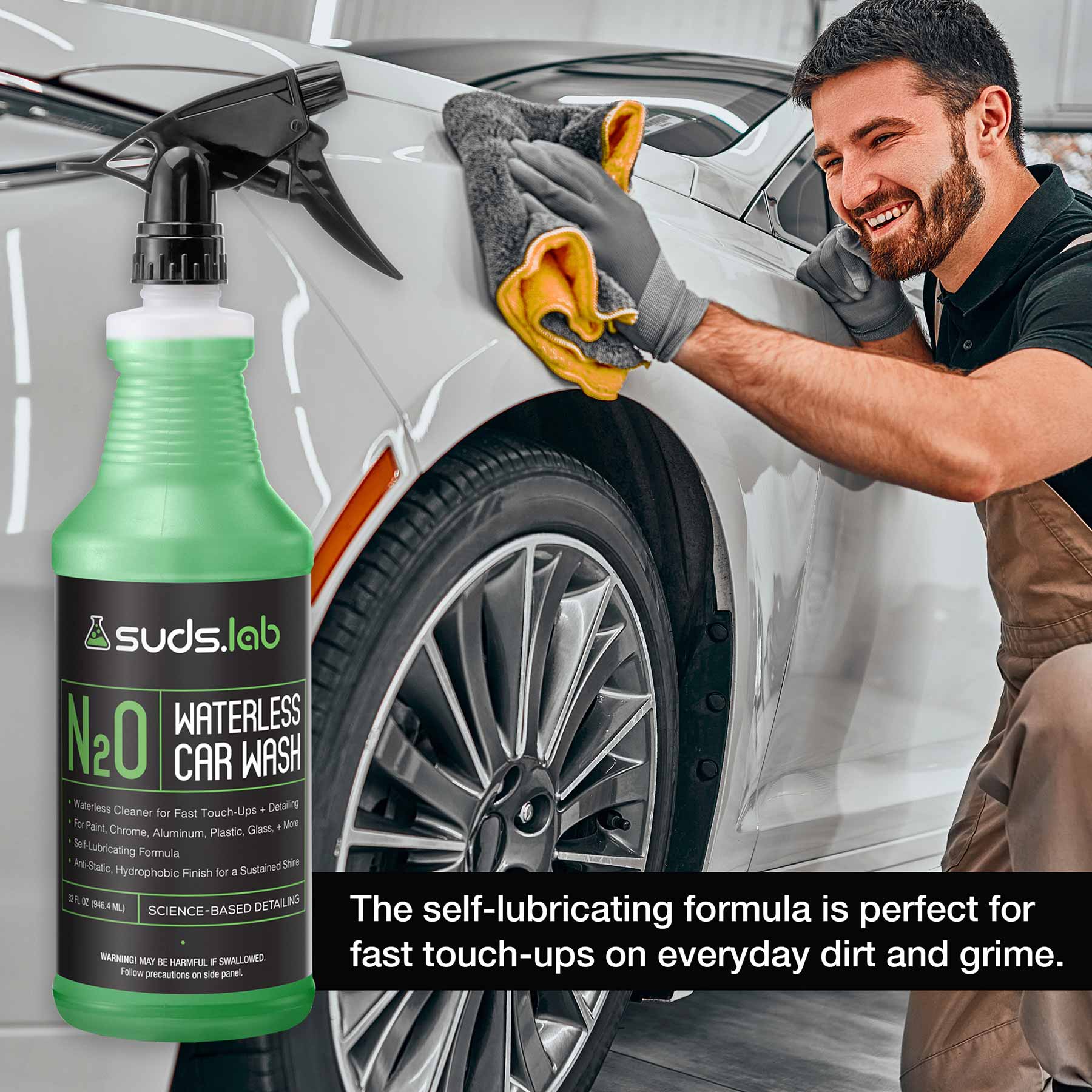 Suds Lab W2 Car Wash plus Wax Shampoo - Clean, Restore Shine, and Protect -  32 o