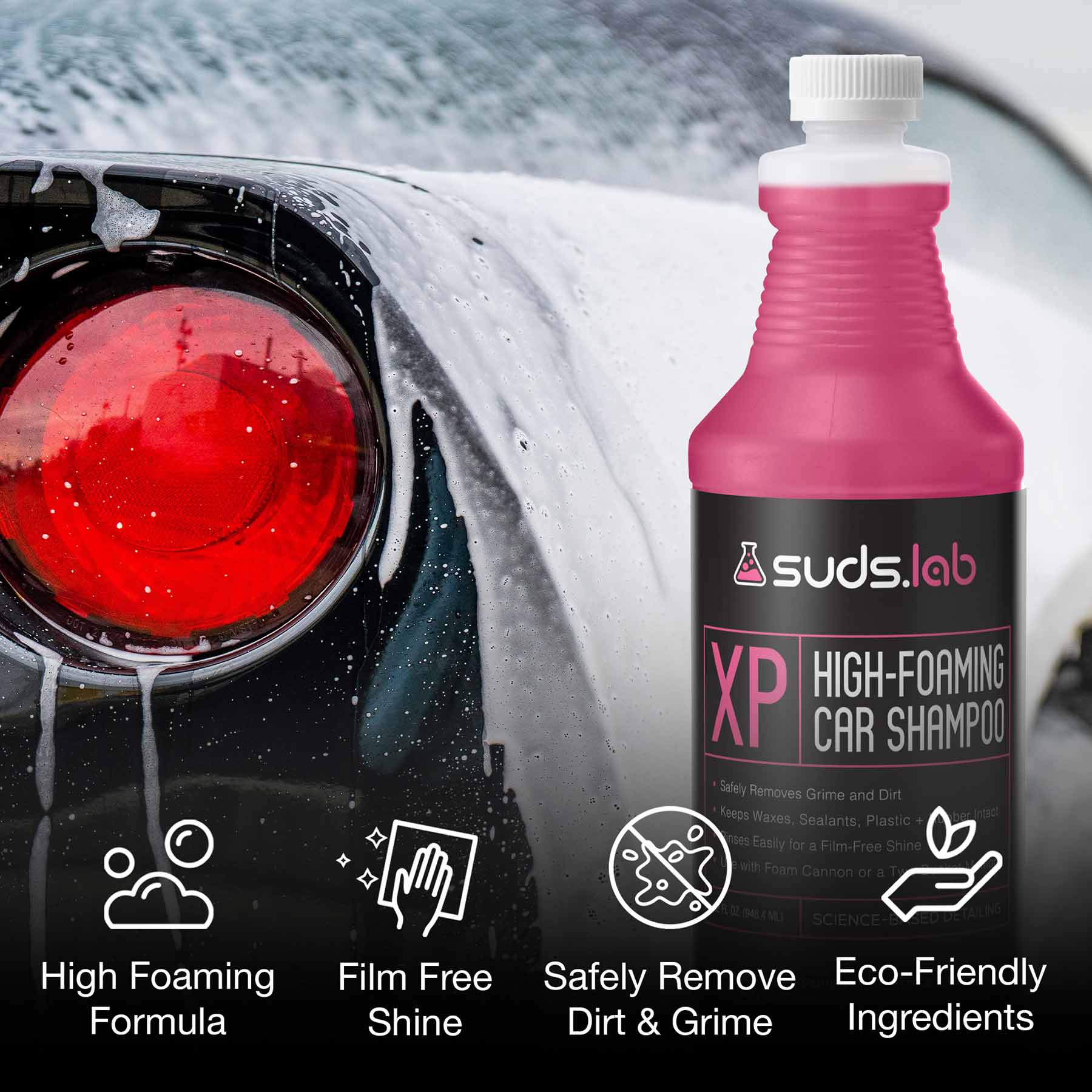 Suds Lab CP Ceramic Protective Wash, Hydrophobic Finish Car Wash Soap. 